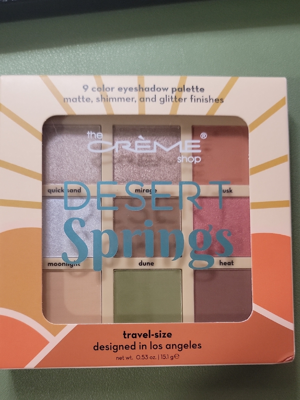 The Crème Shop Desert Springs 9-Color Eyeshadow Palette - Warm Neutrals & Pink